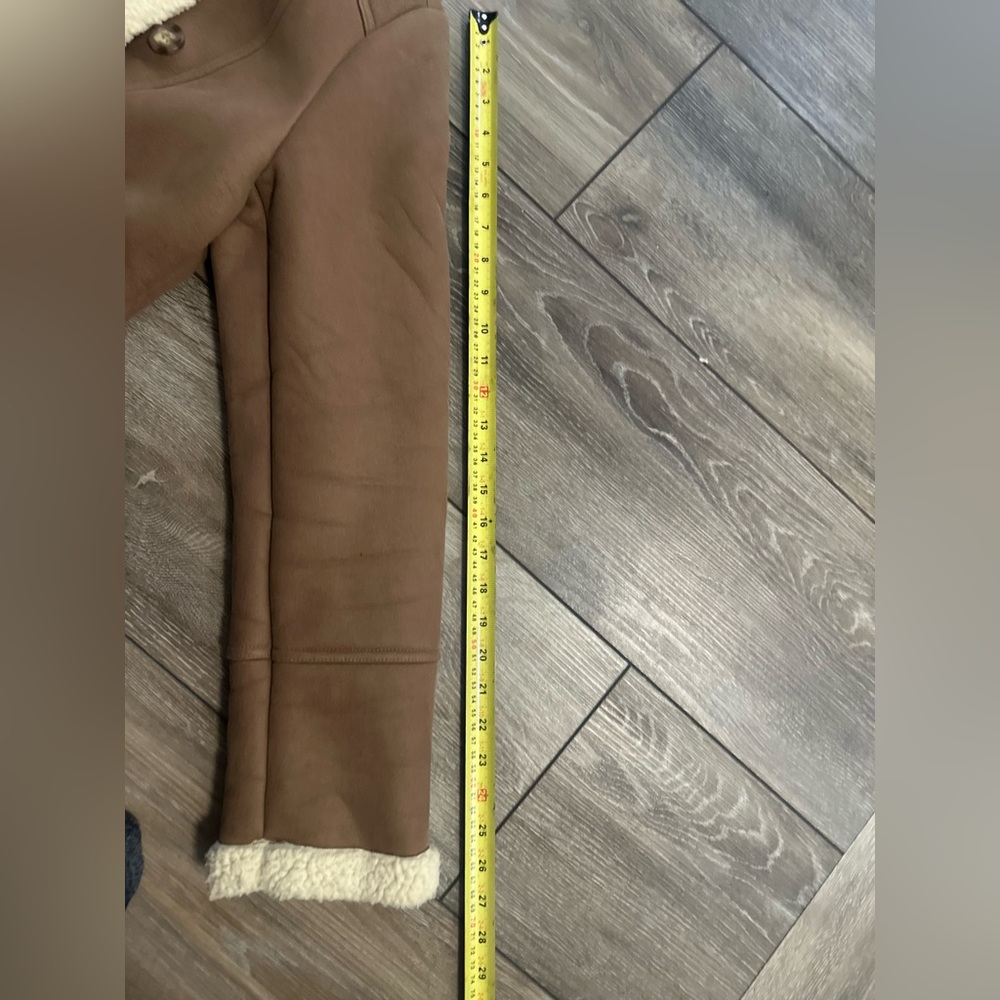 Smart Set Brown Teddy Jacket with Cream Accents/ woman’s size M - Picture 9 of 11